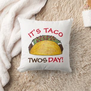 Taco TWOSday Tuesday 2nd Birthday Party Fiesta Cushion