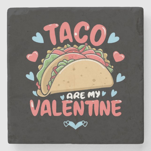 Taco-valentine Stone Coaster (Front)