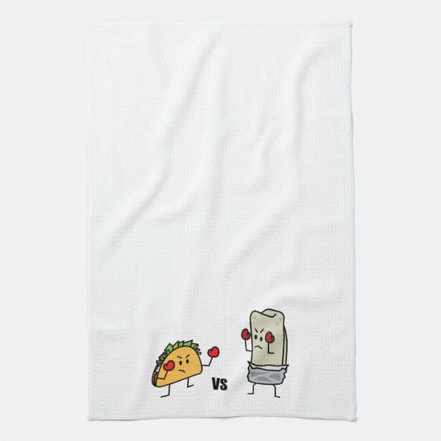 Taco vs burrito tea towel (Vertical)