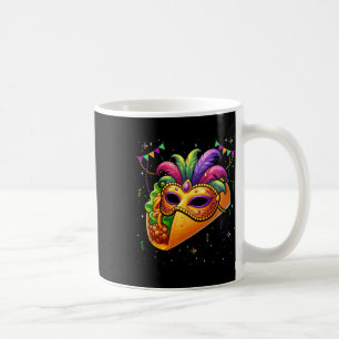 Taco Wearing Mardi Gras Masked Fruit Lover Vegan P Coffee Mug