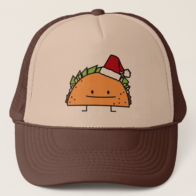 Taco wearing Santa Hat Christmas shell meat salsa (Front)