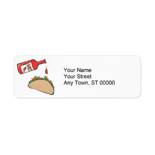 taco with hot sauce return address label