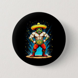Taco Wrestling Cinco De Mayo Celebration Funny 6 Cm Round Badge