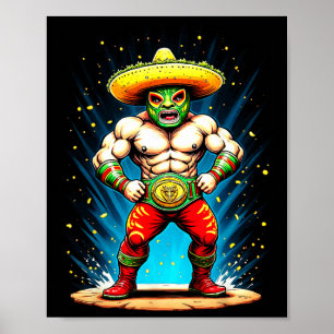 Taco Wrestling Cinco De Mayo Celebration Funny Poster