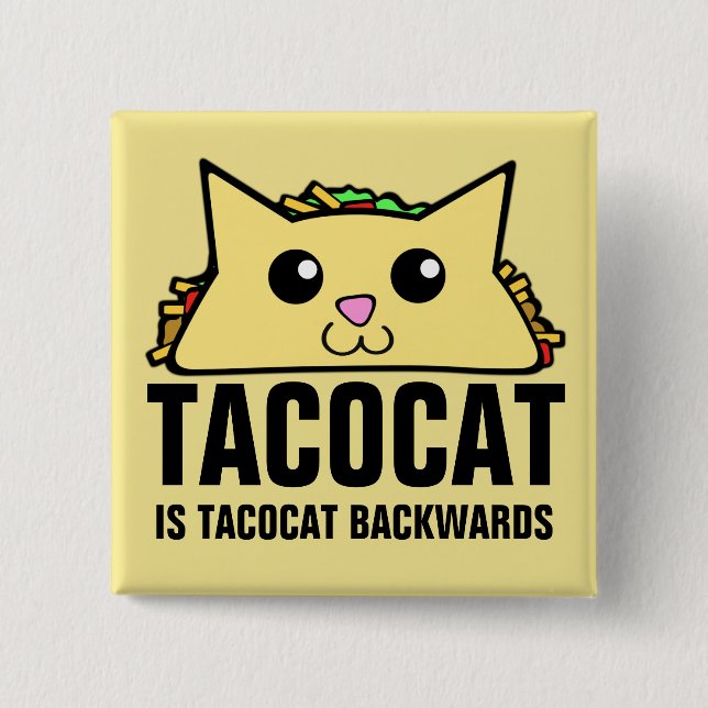 Tacocat Backwards 15 Cm Square Badge (Front)