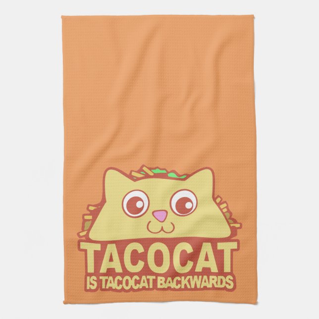 Tacocat Backwards II Tea Towel (Vertical)