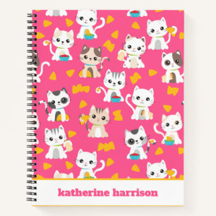 Tacocat Burrito and Taco Cats Cute Personalised Notebook