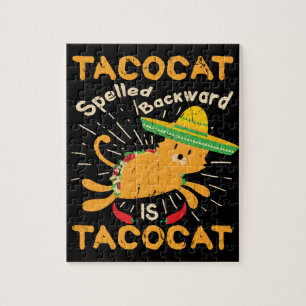 Tacocat Graphic Cinco de Mayo Cat Taco Jigsaw Puzzle