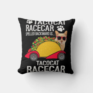 Tacocat Racecar Spelled Backward Is Crazy Mexican Cushion