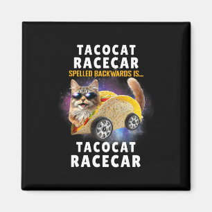 Tacocat Racecar Spelled Backwards Funny Mexican Ca Magnet
