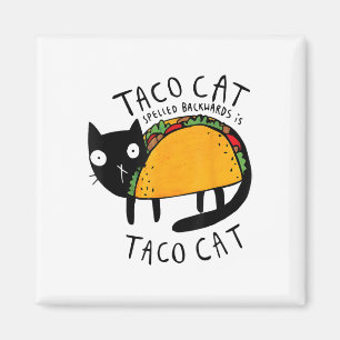 Tacocat Spelled Backwards Funny Taco Cat Cinco De Magnet