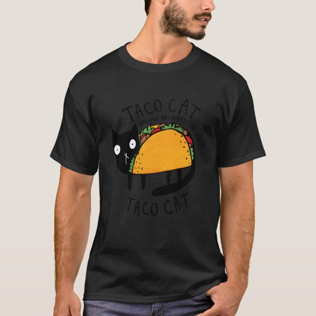 Tacocat Spelled Backwards Funny Taco Cat Cinco De  T-Shirt (Front)