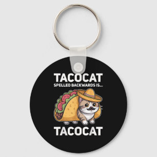 Tacocat Spelled Backwards Is Tacocat Cat And Taco  Key Ring