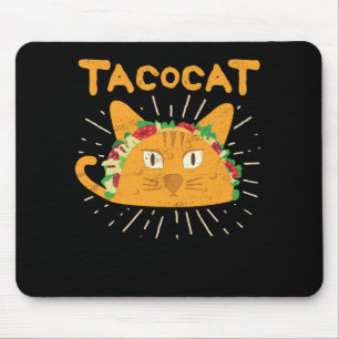 Tacocat Spelled Backwards is Tacocat Cat Taco Mouse Pad