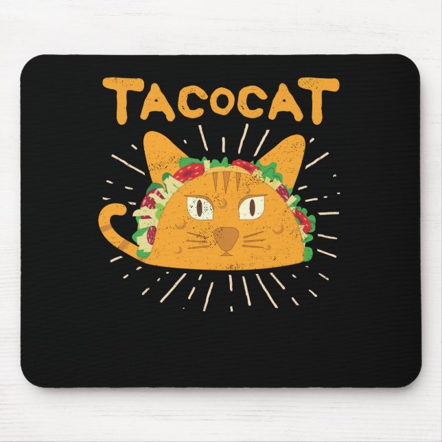 Tacocat Spelled Backwards is Tacocat Cat Taco Mouse Pad (Front)