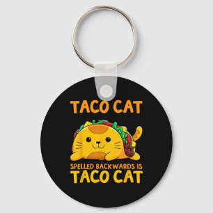 Tacocat Spelled Backwards Shirt Taco Cat Cinco De  Key Ring