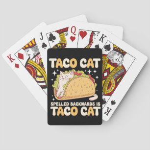 Tacocat Spelled Backwards Taco Cat Mexican Playing Cards