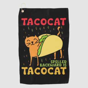 Tacocat Spelled Backwards Tacos Cats Cinco De Mayo Golf Towel