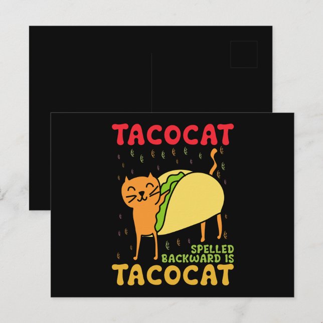 Tacocat Spelled Backwards Tacos Cats Cinco De Mayo Postcard (Front/Back)
