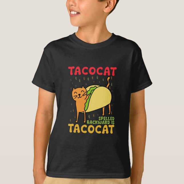 Tacocat Spelled Backwards Tacos Cats Cinco De Mayo T-Shirt (Front)