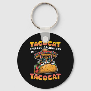 Tacocat Spelled Ckwards Shirt Taco Cat Cinco De Ma Key Ring