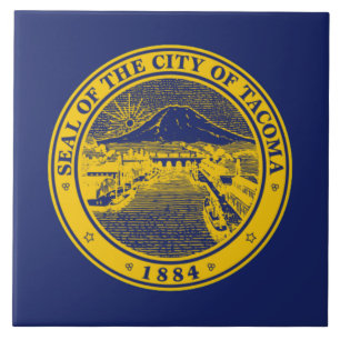 Tacoma city flag ceramic tile