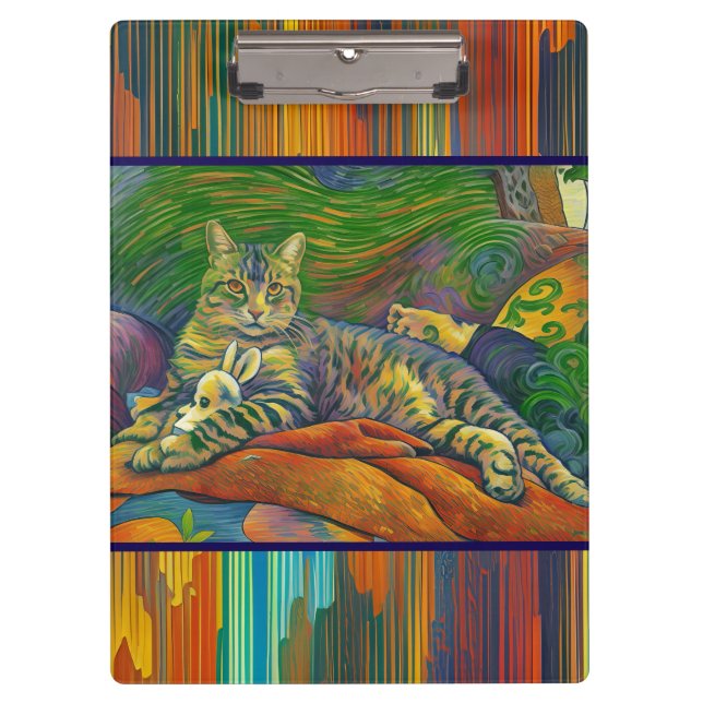 Tacoma Kitty and his toy bunny Clipboard (Front)