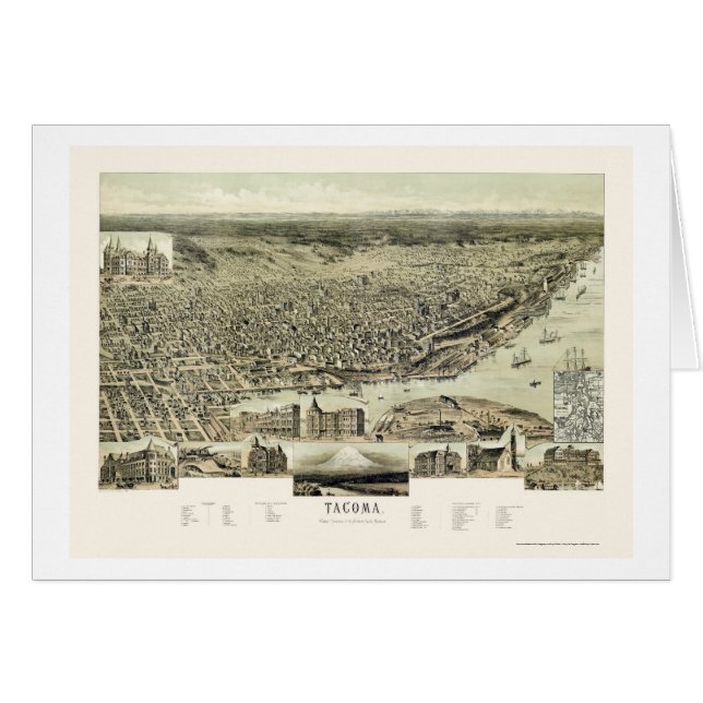Tacoma, WA Panoramic Map - 1890 (Front Horizontal)