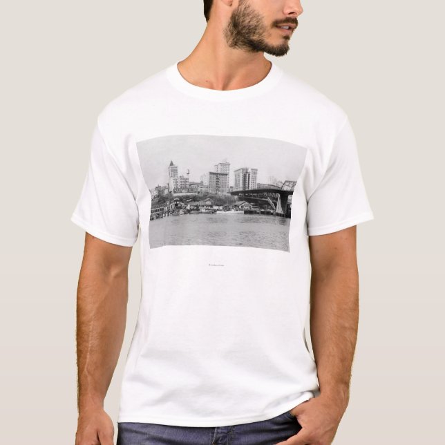 Tacoma, WA - Skyline View of Downtown T-Shirt (Front)