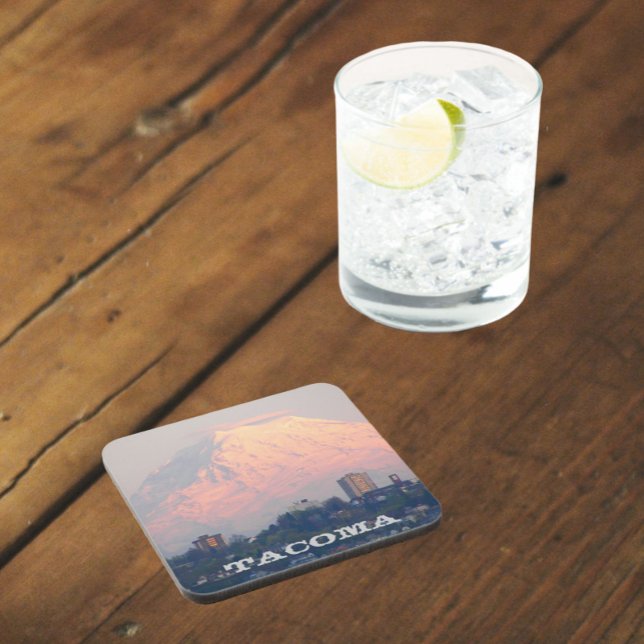 Tacoma, Washington and Mount Rainier Photo Coaster (In Situ)