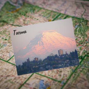 Tacoma, Washington and Mount Rainier Travel Postcard