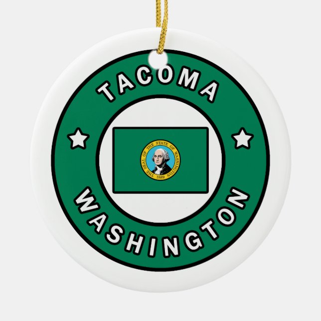 Tacoma Washington Ceramic Ornament (Front)