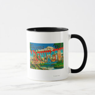 Tacoma, Washington - Large Letter Scenes Mug