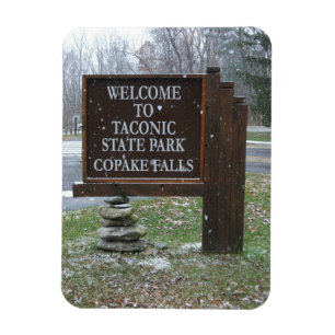 Taconic State Park Sign, Falling Snow Magnet