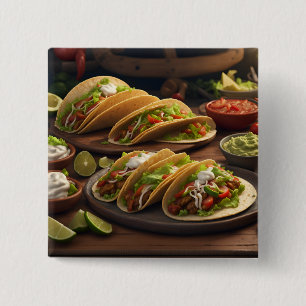 Tacos 15 Cm Square Badge