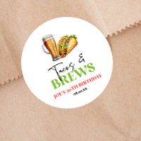 Tacos and Brews Beer Glass Birthday Party