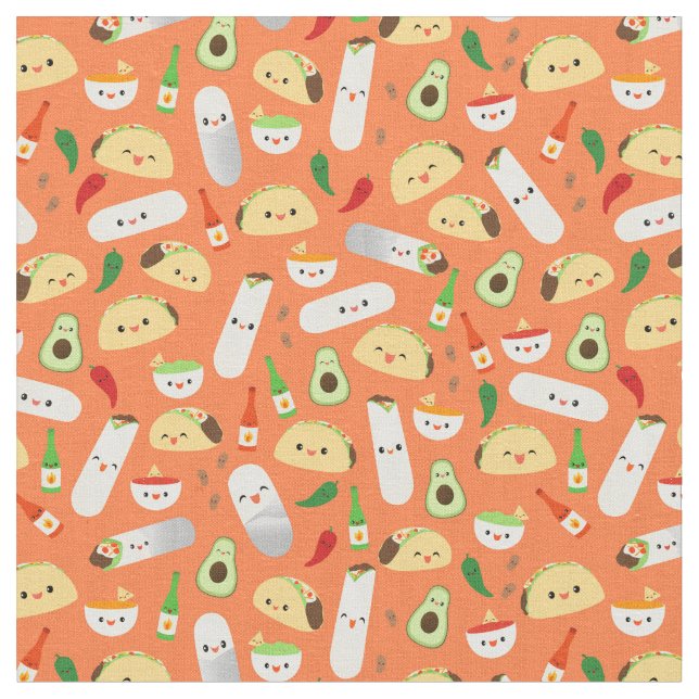 Tacos and Burritos Fabric (Close Up)