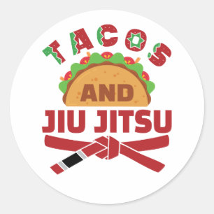 Tacos and Jiu Jitsu Classic Round Sticker