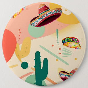 Tacos and Sombreros Party 6 Cm Round Badge