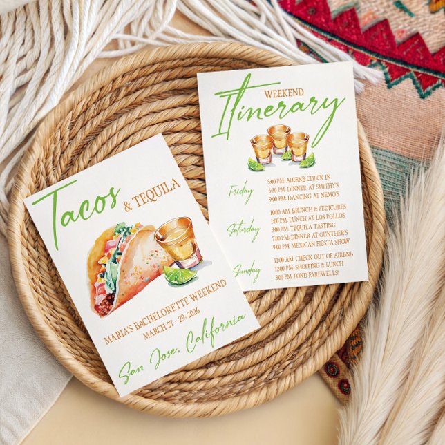 Tacos and Tequila Bachelorette Weekend Party Invitation (Creator Uploaded)