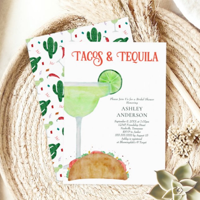 Tacos and Tequila Margarita Bridal Shower Invitation (Creator Uploaded)