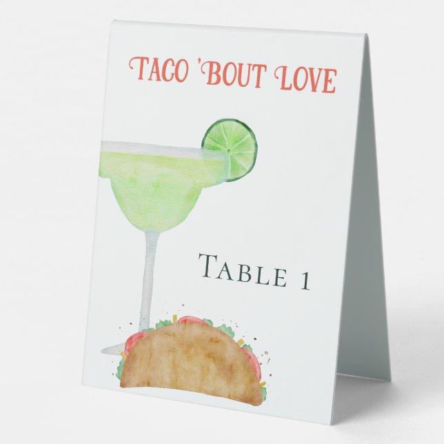 Tacos and Tequila Margarita Wedding Table Number (Back)