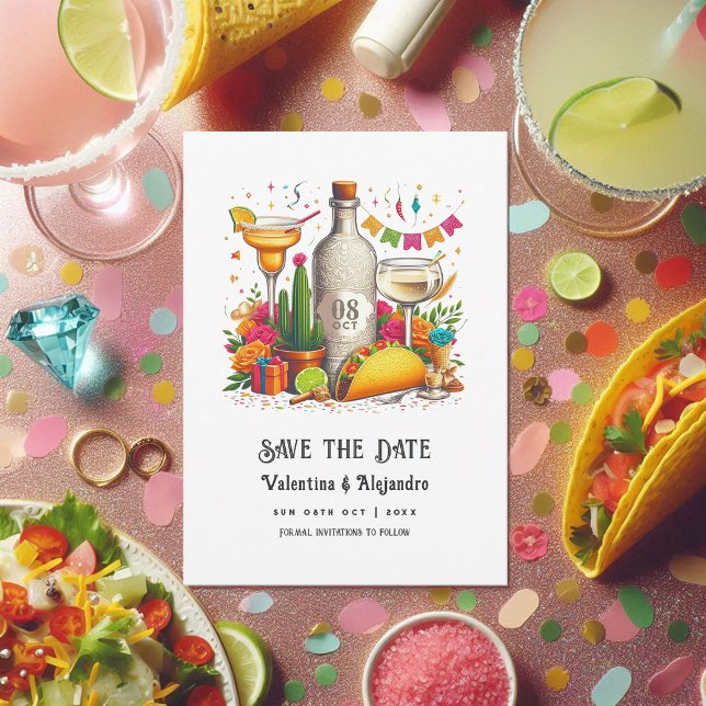 Tacos and Tequila Mexican Fiesta Wedding Save The Date (Tacos and Tequila Mexican Fiesta Wedding Save The Date)