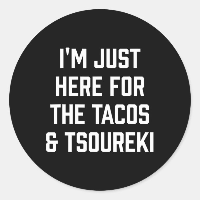 Tacos And Tsoureki Funny Cinco De Mayo Orthodox Gr Classic Round Sticker (Front)