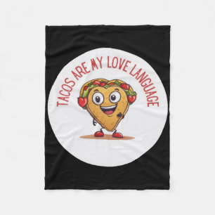 Tacos Are My Love Language Funny Mexican Valentine Fleece Blanket