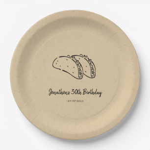 Tacos Birthday Party Paper Plate