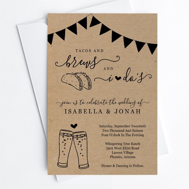 Tacos & Brews And I Do's Wedding Invitation (Creator Uploaded)
