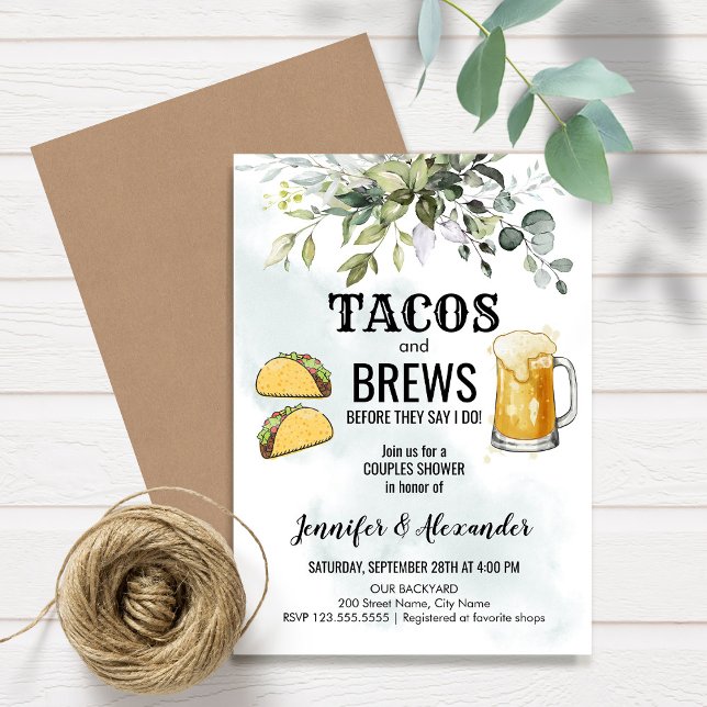 Tacos & Brews Couples Shower Invitation (Creator Uploaded)