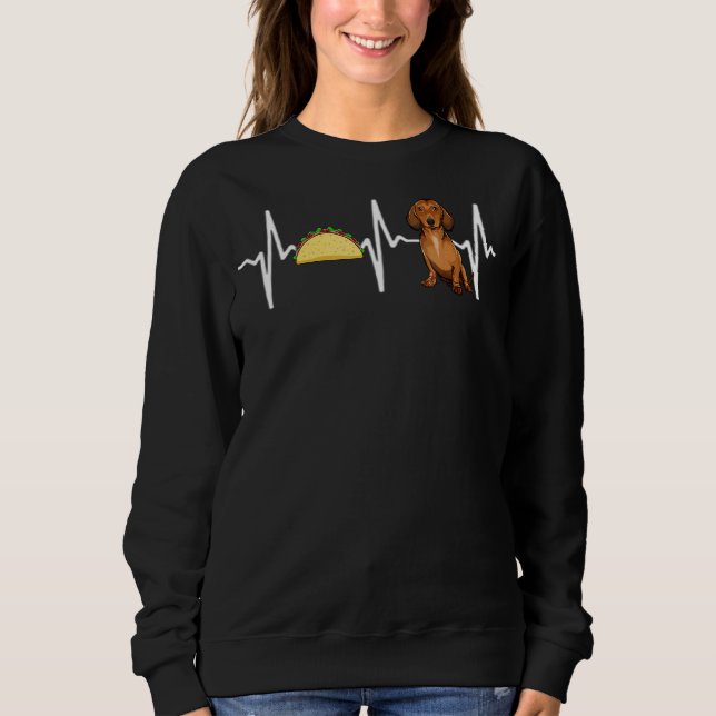 Tacos Brown Dachshund Heartbeat Dog Sweatshirt (Front)