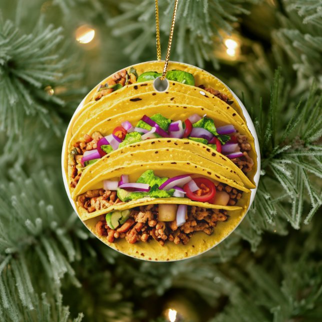 Tacos Ceramic Ornament (Tree)